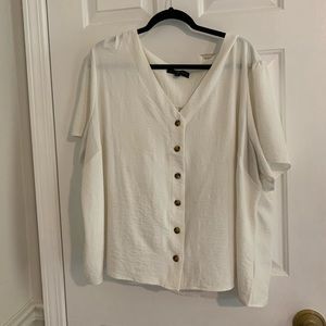Fred David White Button Down Blouse
